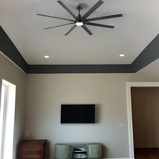 72"Integrated LED Light Ceiling Fan with ABS Blade and Remote Control - N/A