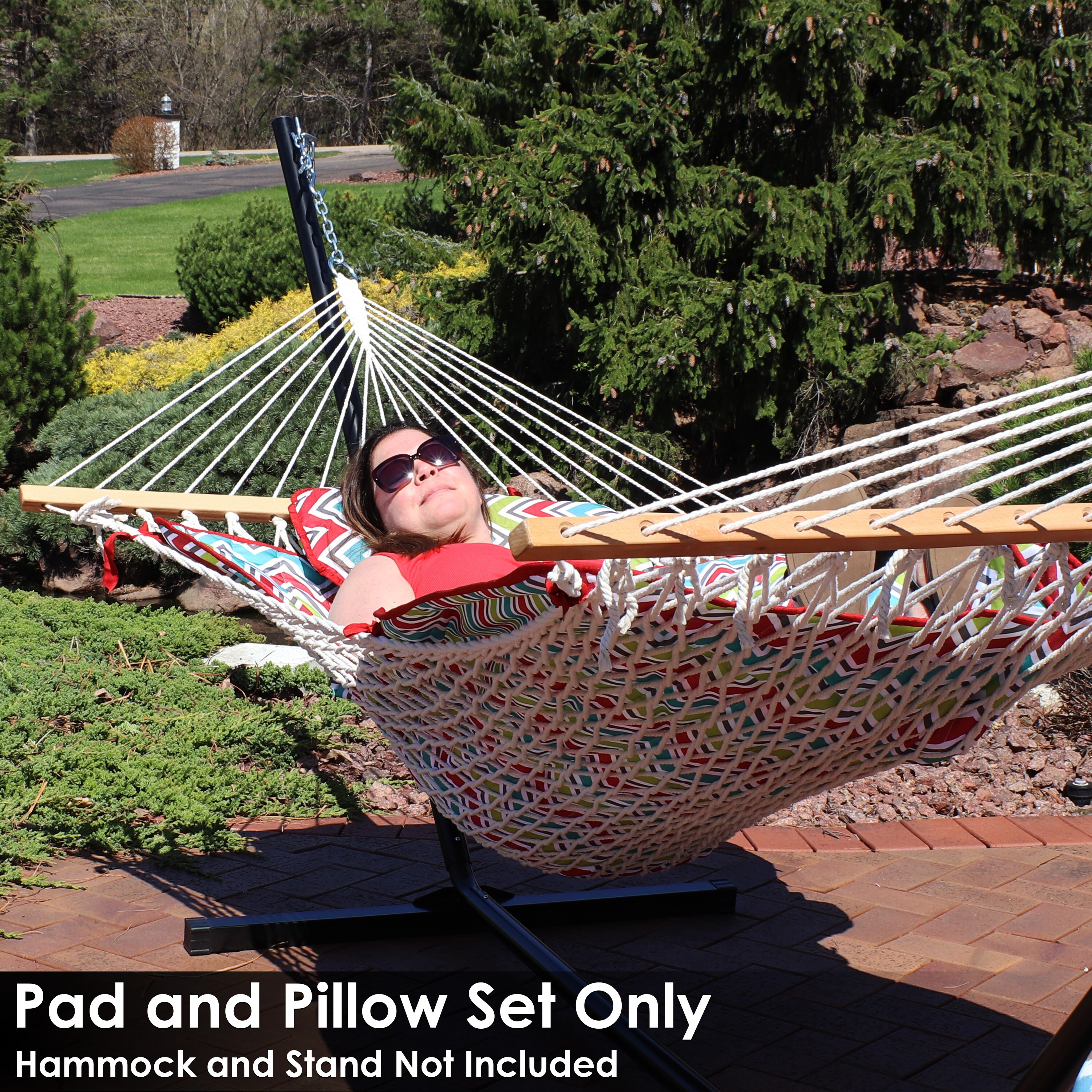 Durable Outdoor Polyester Quilted Hammock Pad and Pillow Only