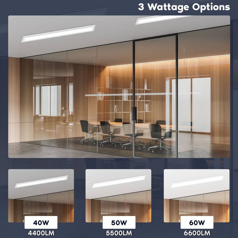 LUXRITE 6x6 FT LED Recessed Panel 40W/50W/60W, 4CCT, Up to 6600 Lumens, Drop Ceiling Lights Dimmable UL Listed 16 Pack