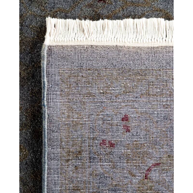 Overton Hand Knotted Wool Vintage Inspired Modern Contemporary Overdyed Gray Area Rug - 4' 3" x 5' 10"