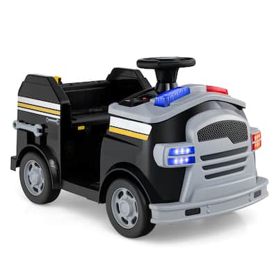 12V Kids Electric Ride On Car with Steering Wheel, Pedal, Music, Safety Belt and Toy Accessories - 19" × 34" × 20.5"