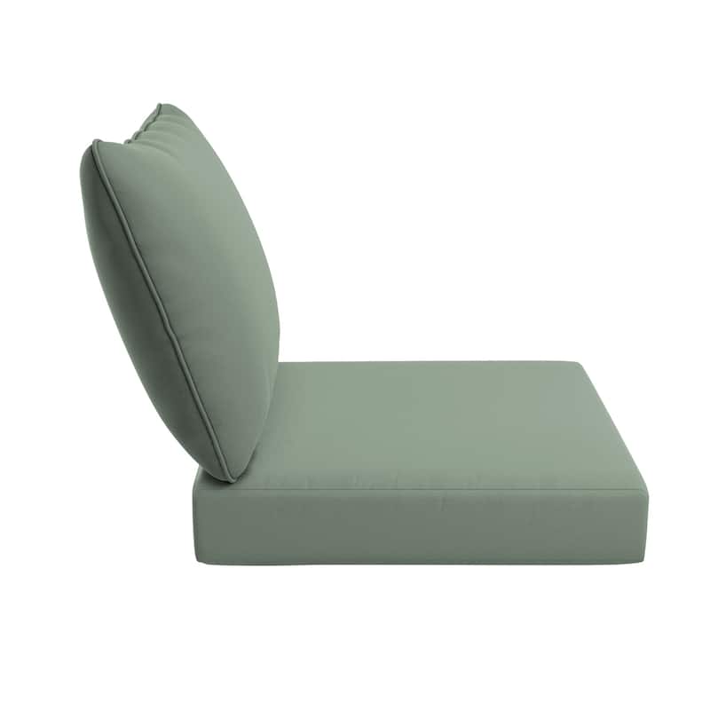 California Umbrella Outdoor Deep Seat Cushion Set, 24" x 48", Sunbrella Fabric, Densified Fiber Fill