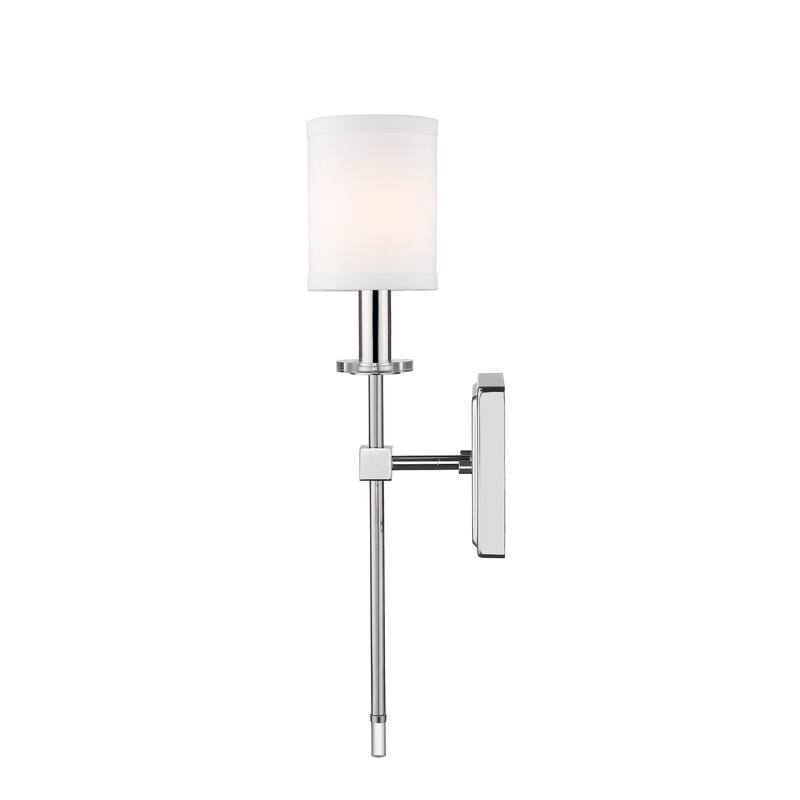 Glam 1-Light Wall Sconce with Modern Shade in Polished Nickel