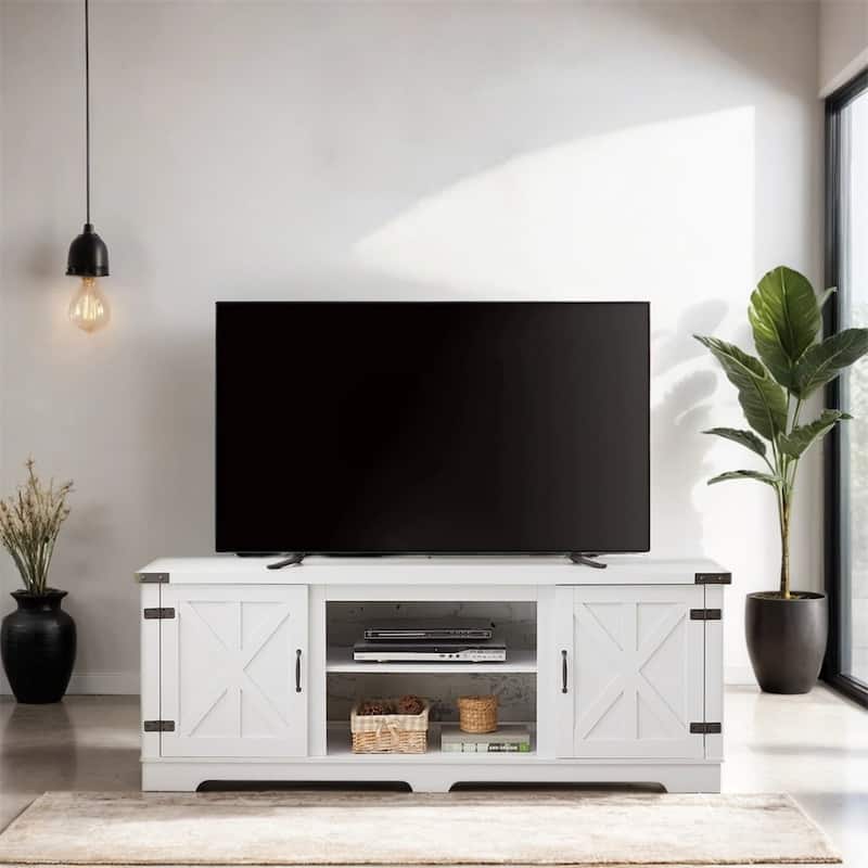 Modern Farmhouse TV Media Stand,Home Entertainment Console