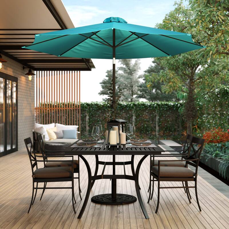 9 FT Round Umbrella - 1.5" Diameter Aluminum Pole - Crank and Tilt Function