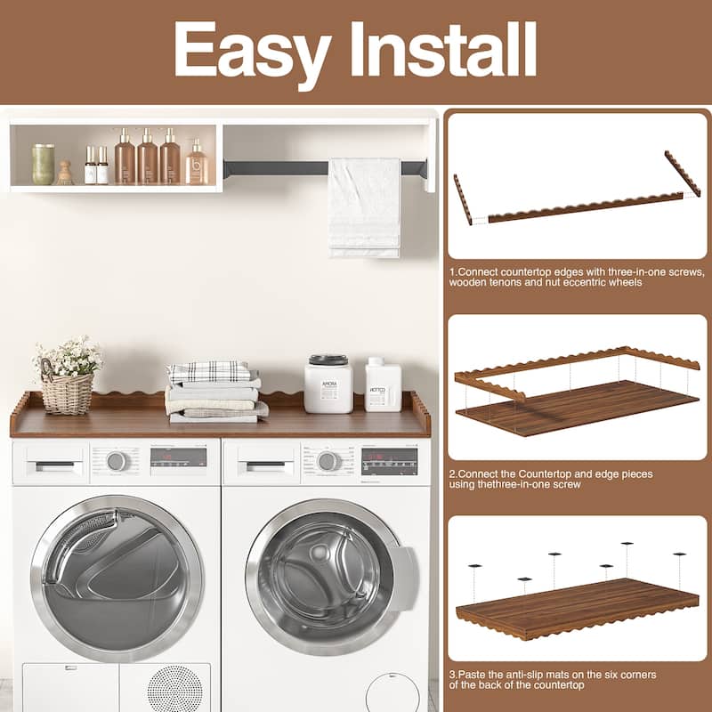 Anmytek Washer and Dryer Countertop 27.5"x54" for Laundry Room Organization