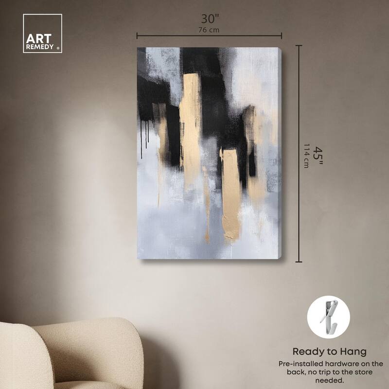 Onyx and Aureolin II Canvas by Art Remedy, Gallery Wrapped