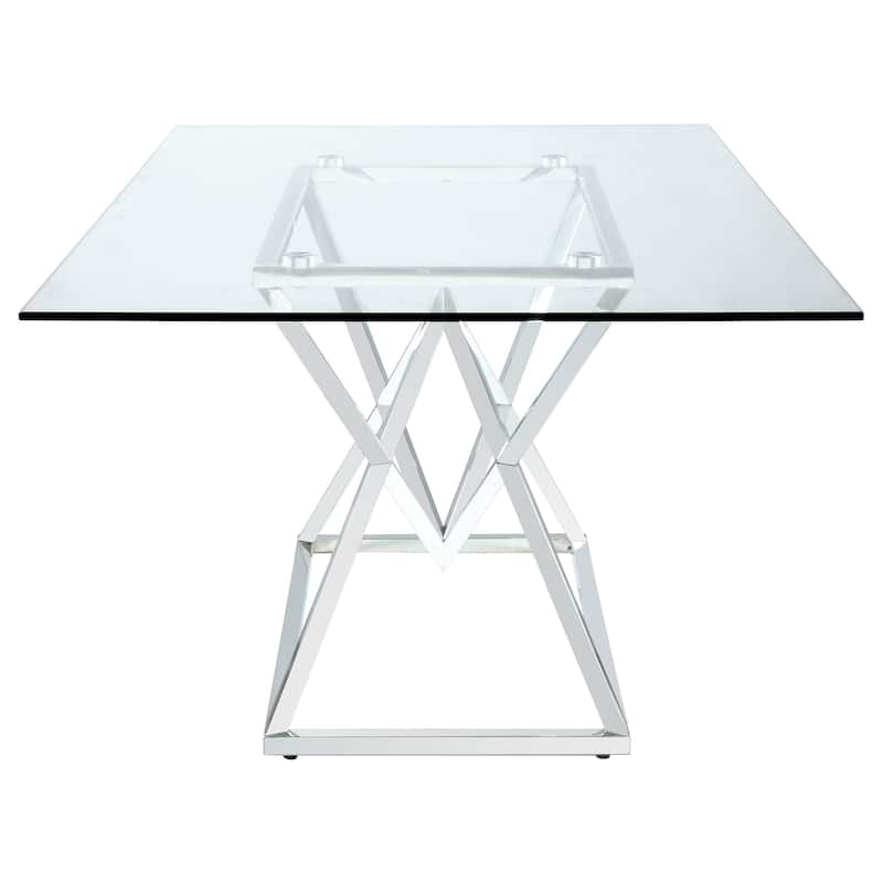 Beaufort Rectangular 71-inch Glass Top Dining Table Chrome