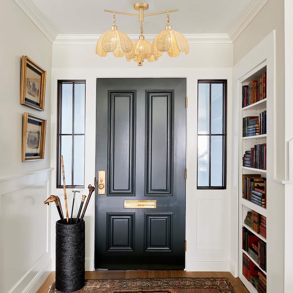 Cali 3-Light Rattan Floral Semi Flush Mount, Coastal Boho - Handwoven - 20 in. Wide