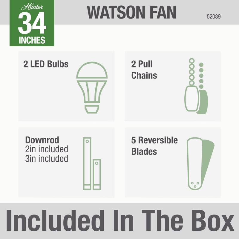 Hunter Fan 34" Watson - White