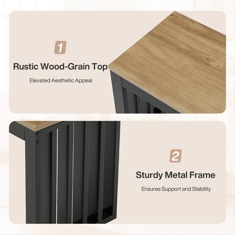 47" Industrial Indoor Bench for Entryway