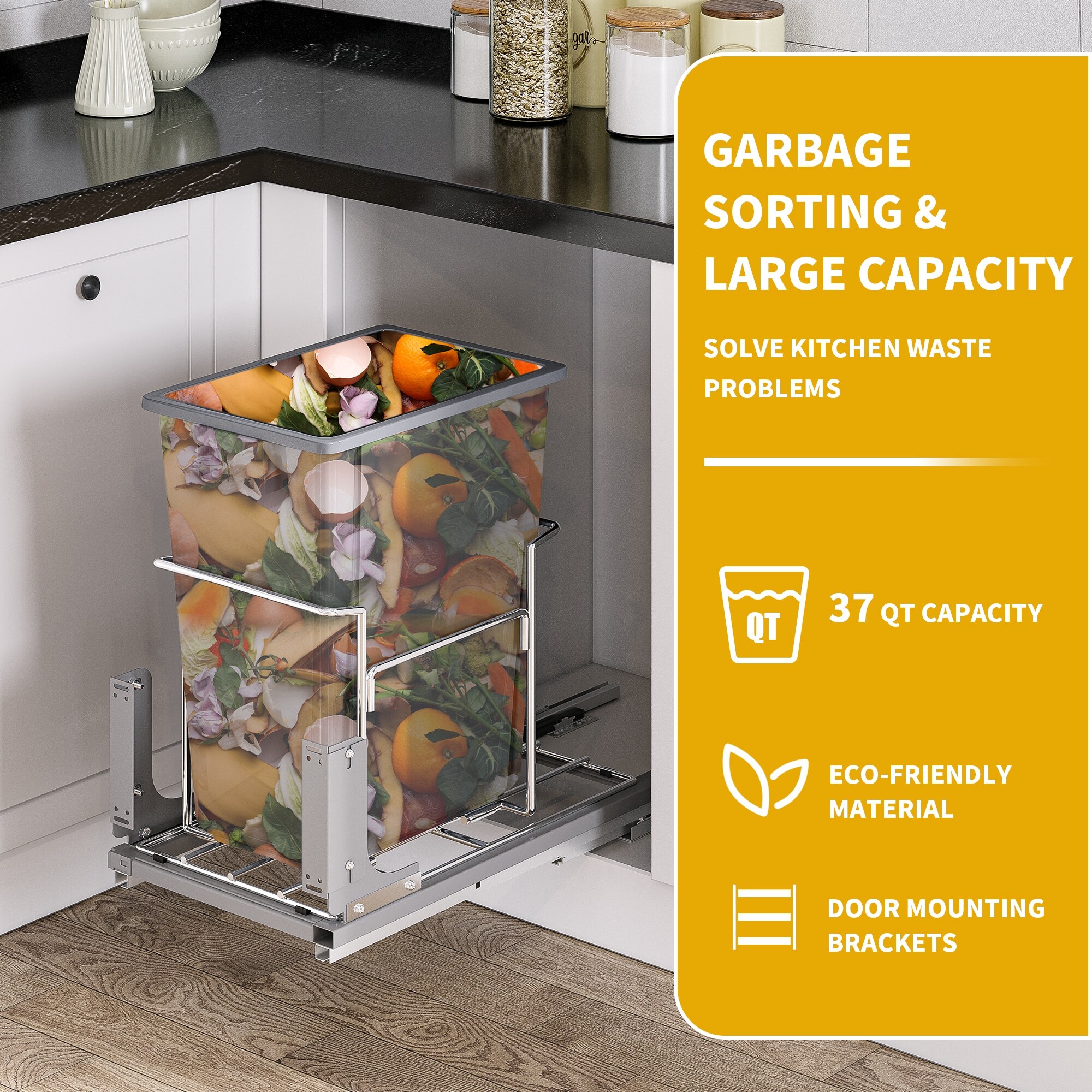 Kitchen Cabinet Pull-out Waste Bins Rubbish Bins - China Pull-out Waste Bins  and Kitchen Waste Bins price