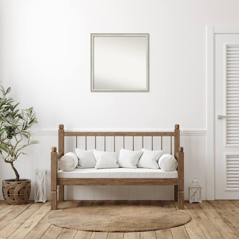 Two Tone Non-Beveled Wood Framed Wall Mirror