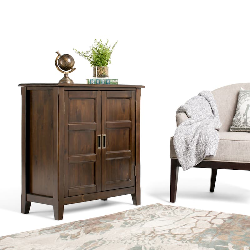 WYNDENHALL Portland SOLID WOOD 30 inch Wide Transitional Low Storage Cabinet - 30"w x 14"d x 31"h