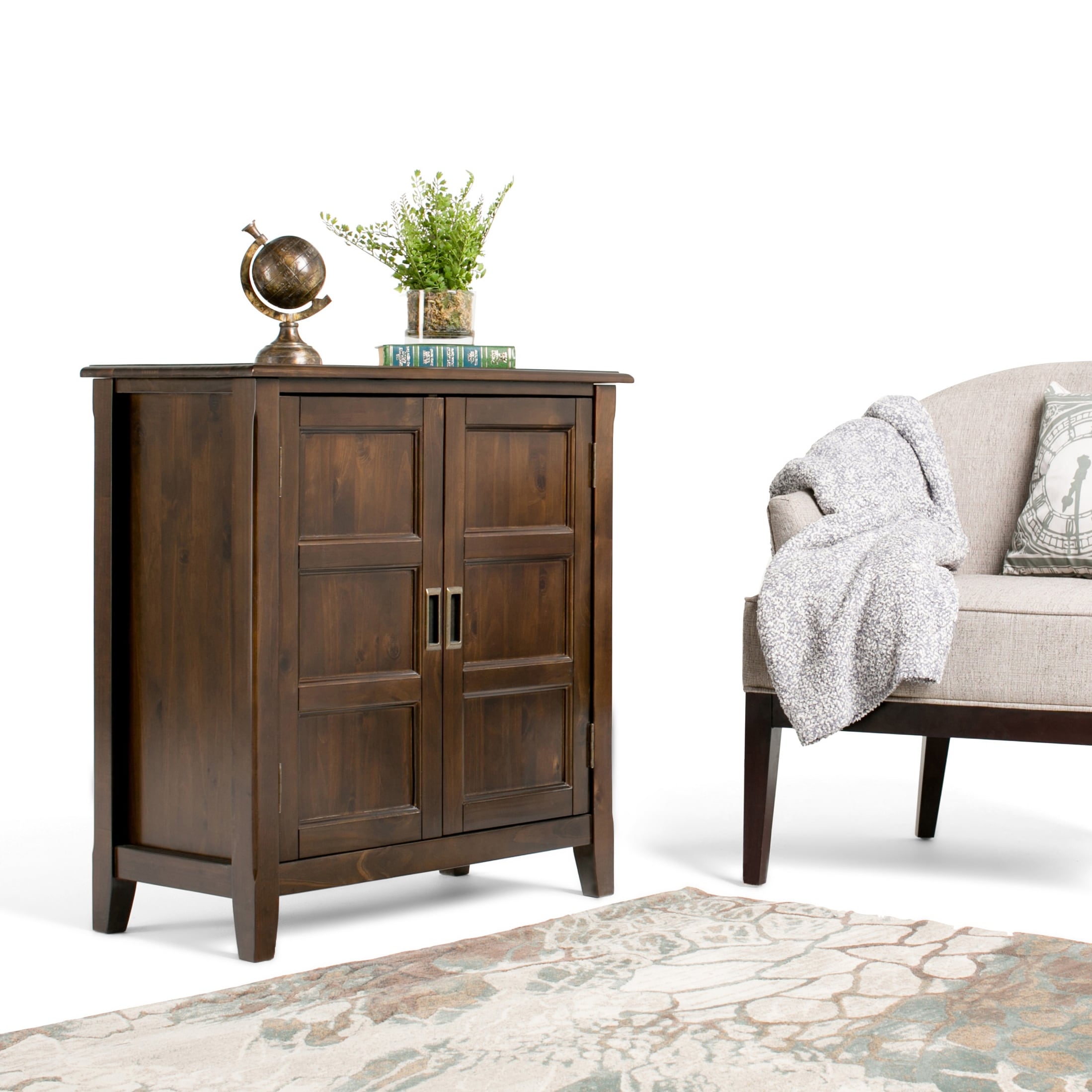 WYNDENHALL Portland SOLID WOOD 30 inch Wide Transitional Low Storage Cabinet - 30"w x 14"d x 31"h
