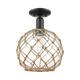 Option Matte Black / Clear Glass with Brown Rope