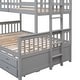 preview thumbnail 9 of 7, Wooden Twin-Over-Full Bunk Bed with Twin Size Trundle and 3 Drawers, Solid Wood Detachable Bunkbeds Frame, Space-Saving Design