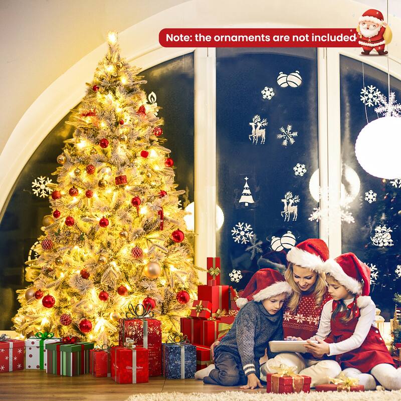 Gymax 6 ft pre-lit artificial Christmas tree w/ 250 LED lights full