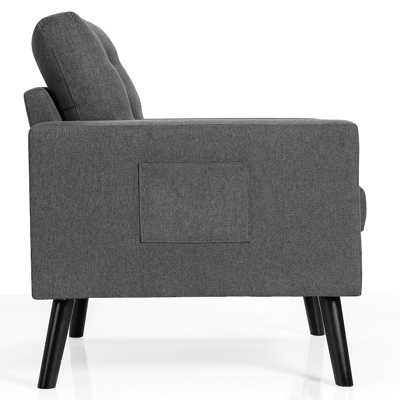 Costway Modern Tufted Accent Chair Fabric Armchair Single Sofa w/