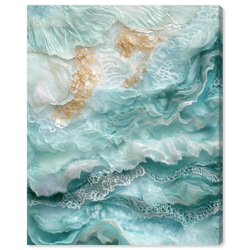 Teal Tiered Turbulence Canvas by Art Remedy, Gallery Wrapped - 24" x 30"