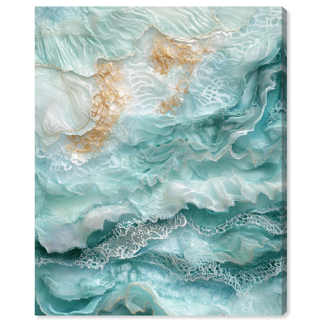 Teal Tiered Turbulence Canvas by Art Remedy, Gallery Wrapped