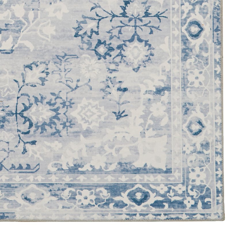 Harris Machine Washable Grey & Ivory Area Rug