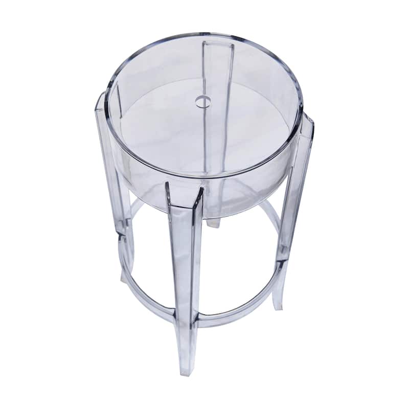 LeisureMod 30 in. High Backless Acrylic Counter Stool with Round Seat and Foot Rest - 30"