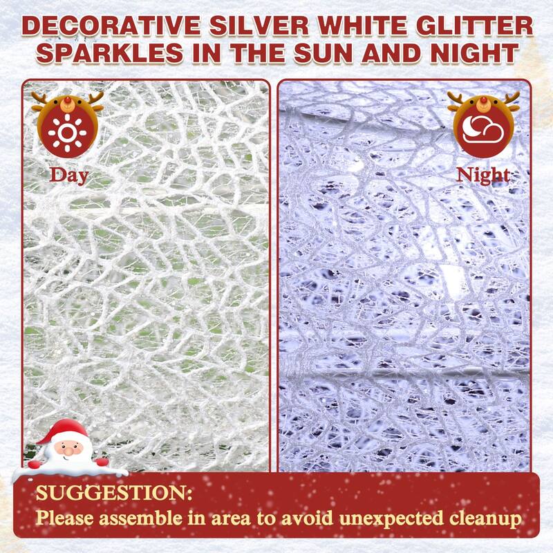 VEIKOUS 3D Cool White LED Post Light, 6FT Christmas Holiday Yard Decoration with 120 LED Waterproof Lights