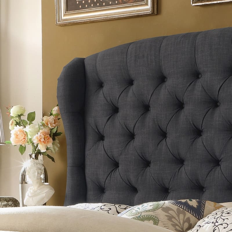 Isabella Diamond Tufted Wingback Upholstered Platform Bed