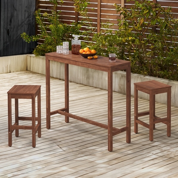 COZYMAN 45 in. Outdoor 3 Piece Patio Bar Set with Rectangular Patio Bar Table and Counter Height Bar Stools Bed Bath Beyond 40743389