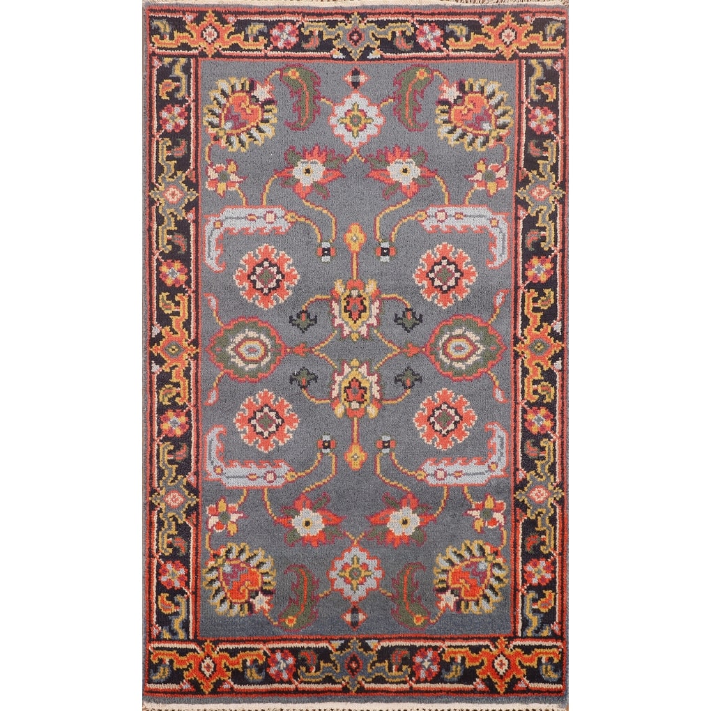 Oushak Indian Foyer Rug Handmade Wool Carpet - 3'0"x 5'0"