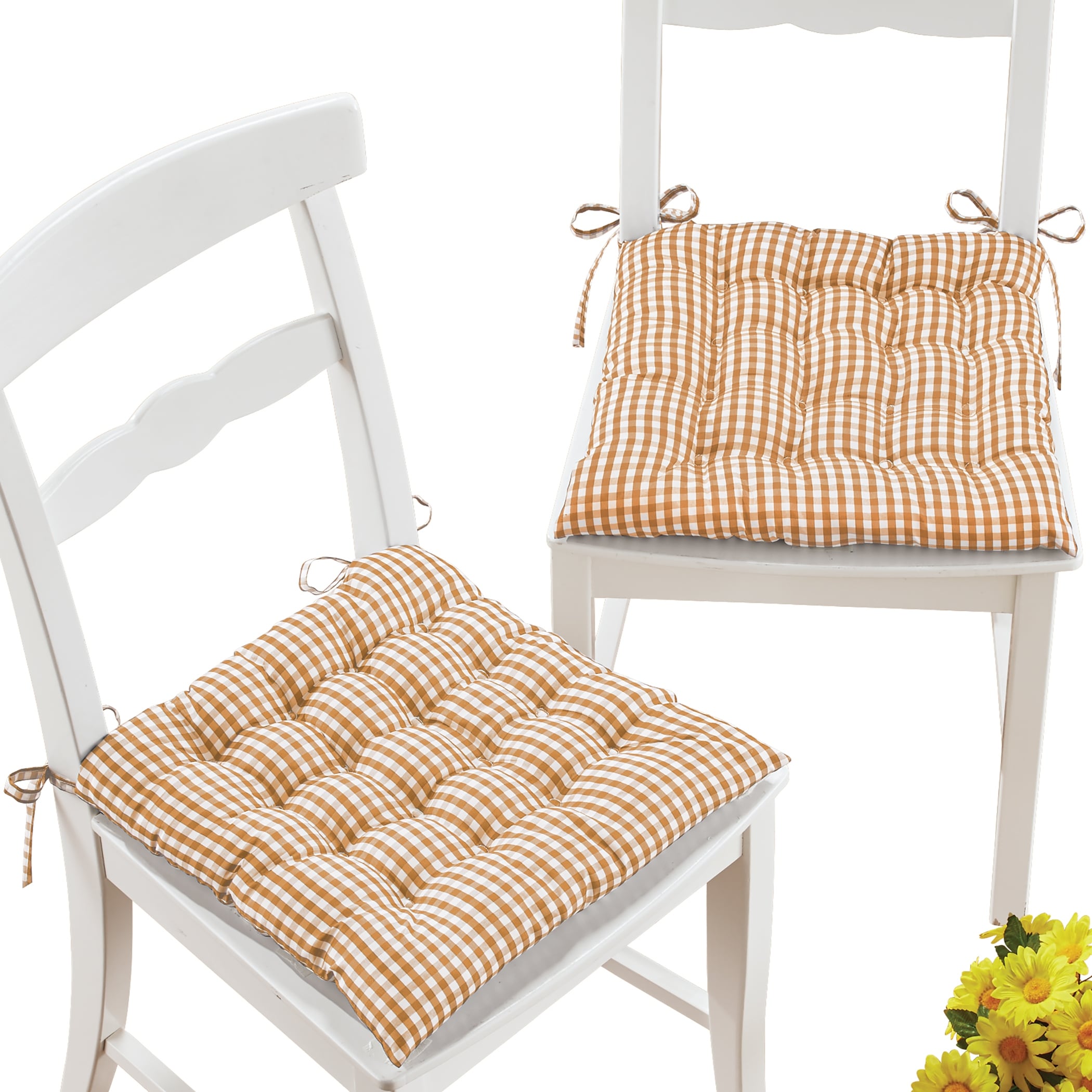 Gingham Plaid Patterned Dining Chair Pads Set of 2 Bed Bath Beyond 36763370