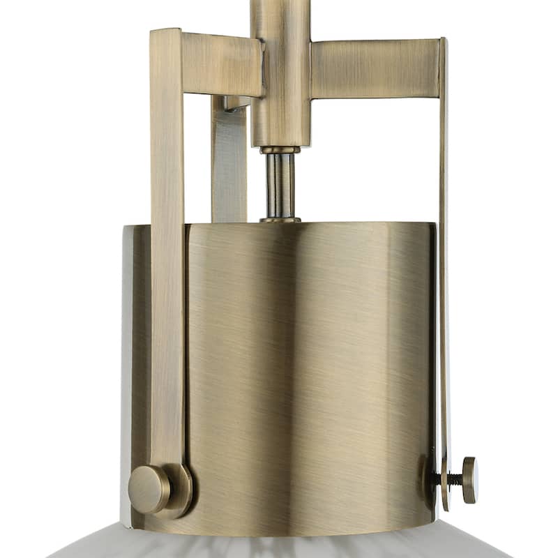 1-Light Glass Ceiling Pendant - 18.25" - White