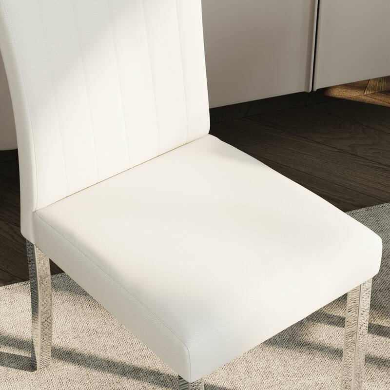Luxury Dining Table Set with PU Leather Dining Chairs