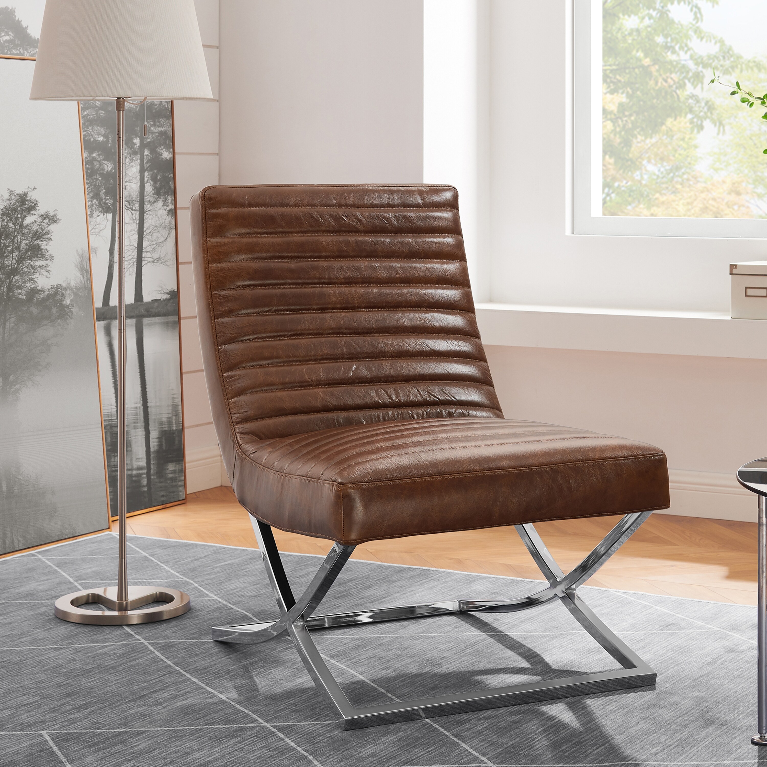 Art Leon Retro Armless Leather Chair On Sale Bed Bath