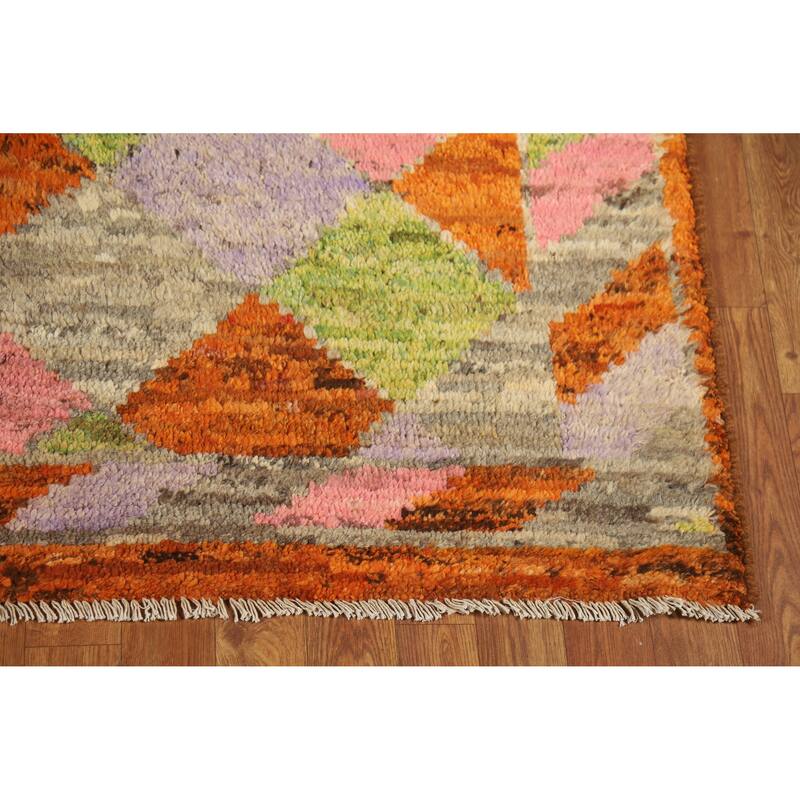 Tribal / Trellis Moroccan Oriental Rug Handmade Wool Carpet - 5'3" x 6'4"