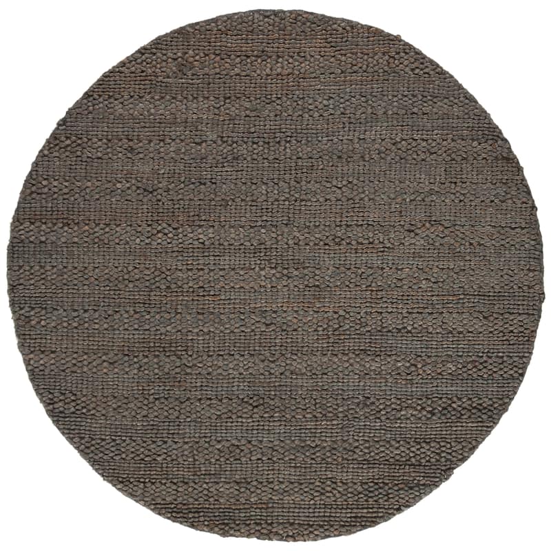 SAFAVIEH Handmade Natural Fiber Zaniyah Jute Rug - 4' Round - Charcoal