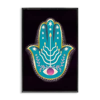 Stupell Spiritual Folk Style Hamsa Framed Giclee Art Design By Hannah Moren