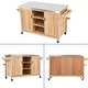 preview thumbnail 6 of 14, Moasis Solid Wood Bar Cart Grill Table Stainless Steel Top for Patio Kitchen Island