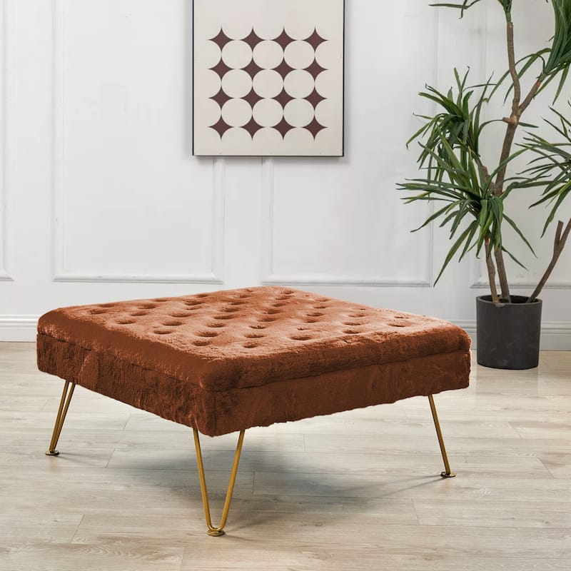 Square Fauxfur Coffee Table - 33"x33" x18"