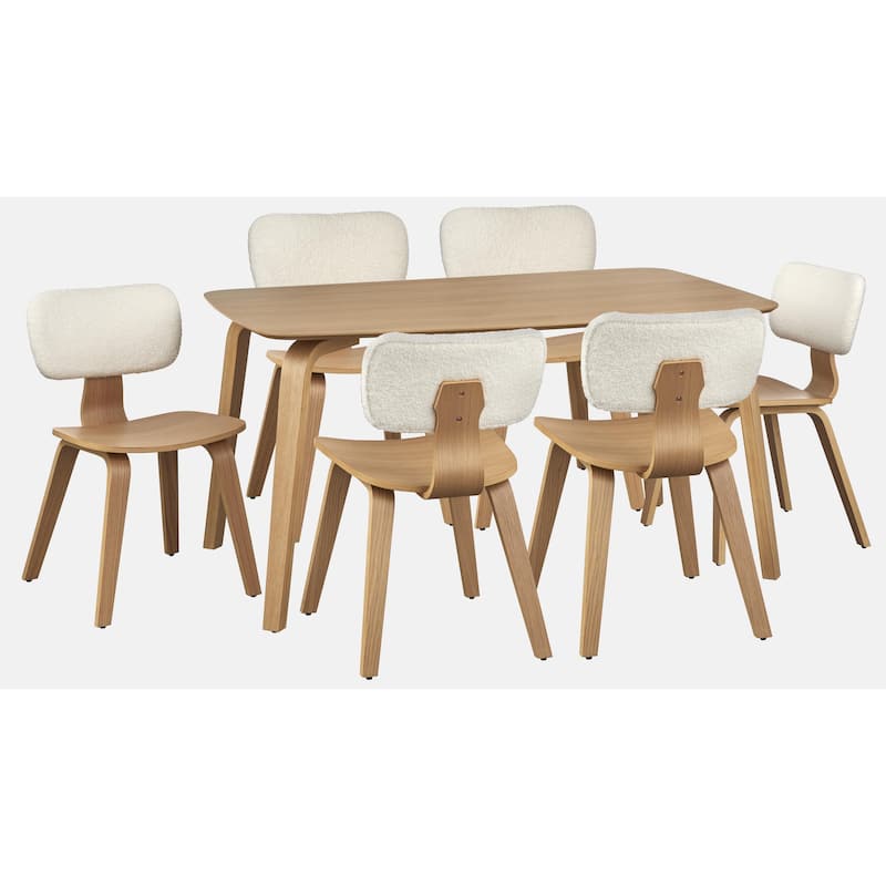 Lifestorey Sigrid 7-Piece Mid-Century Modern Dining Set