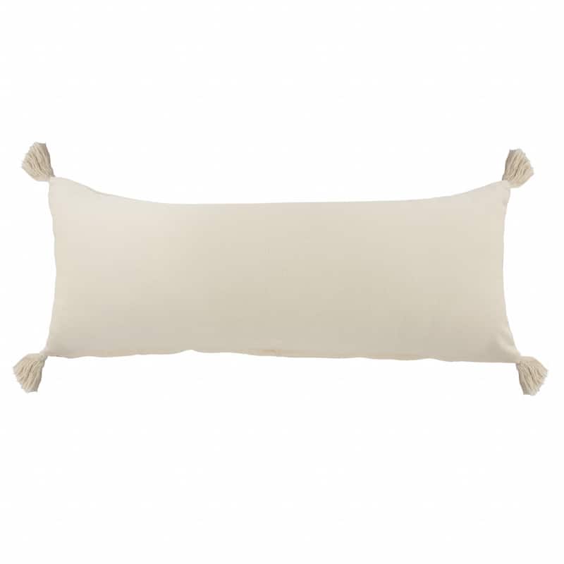 HomeRoots 14" X 36" Raspberry Red And Off-White 100% Cotton Zippered Pillow