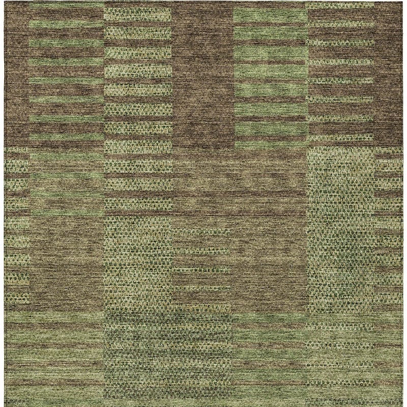 HomeRoots Striped Modern Rectangle Outdoor Rug
