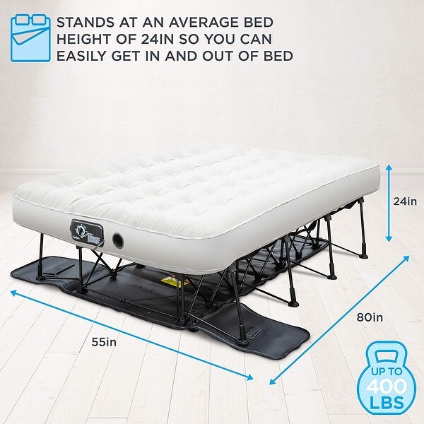 Ivation EZ-Bed Air Mattress with Frame and Rolling Case