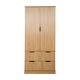 preview thumbnail 10 of 18, Modern Wooden Kitchen Pantry Cabinet with Fluted Doors 2 Drawers and Built-In Spice Racks Oak by GDFStudio