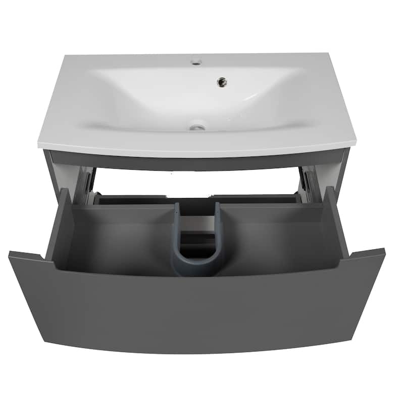 Modern Free standing Bathroom Vanity with Washbasin | Delux Collection with Mirror