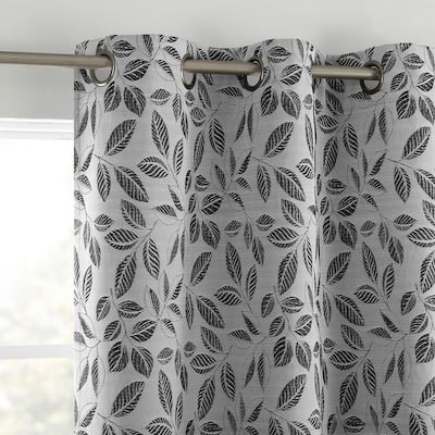 Sun Zero Satti Embroidered Leaf Total Blackout Grommet 1-Piece Curtain Panel, Single Panel