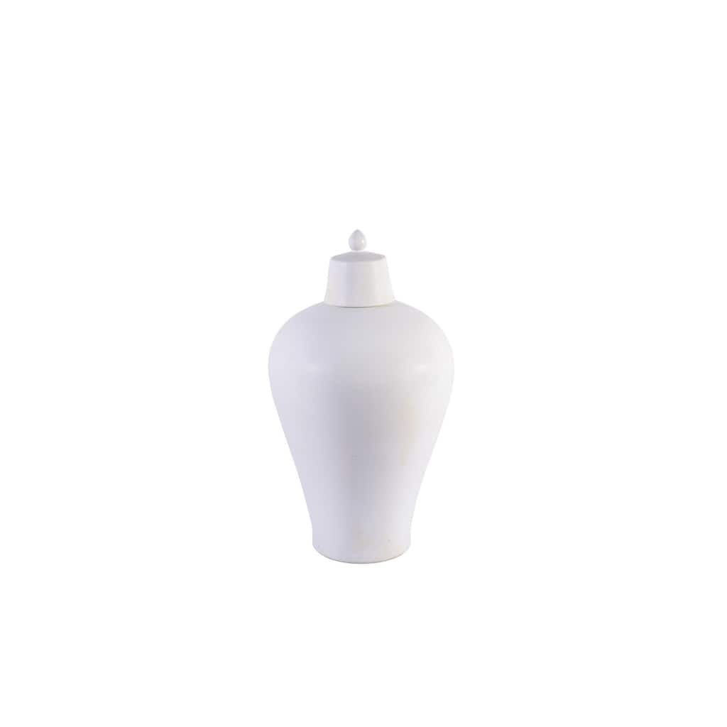 Matte Glaze Lidded Plum Floor Vase