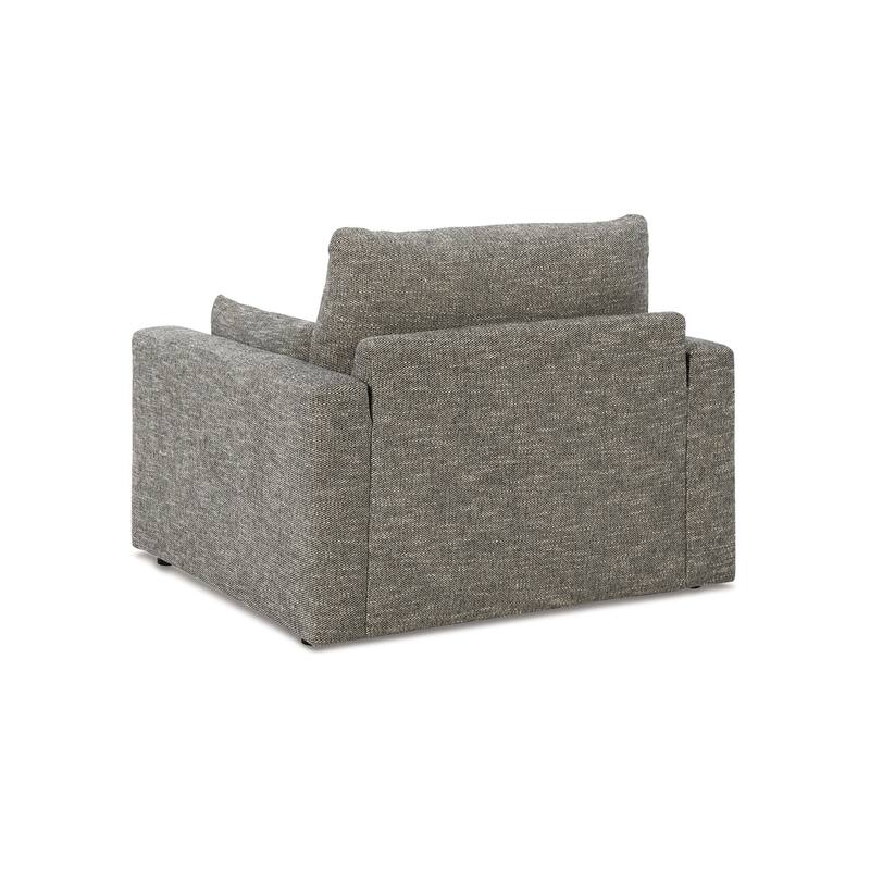 Yezi Armchair, 2 Pillows, Granite Gray Polyester, Reversible Cushions