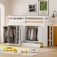 preview thumbnail 1 of 18, White Twin size Solid Wood Loft Bed with Drawer, Two Wardrobes and Mirror for Bedroom White